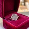1.01 Cts Round Brilliant F/VS1 Diamonds Cluster Engagement Ring 18K Yellow Gold