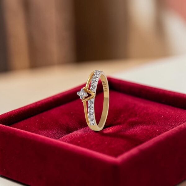Stunning 0.25 Carats Round Brilliant F/VS1 Diamonds Band Ring In 14K Yellow Gold