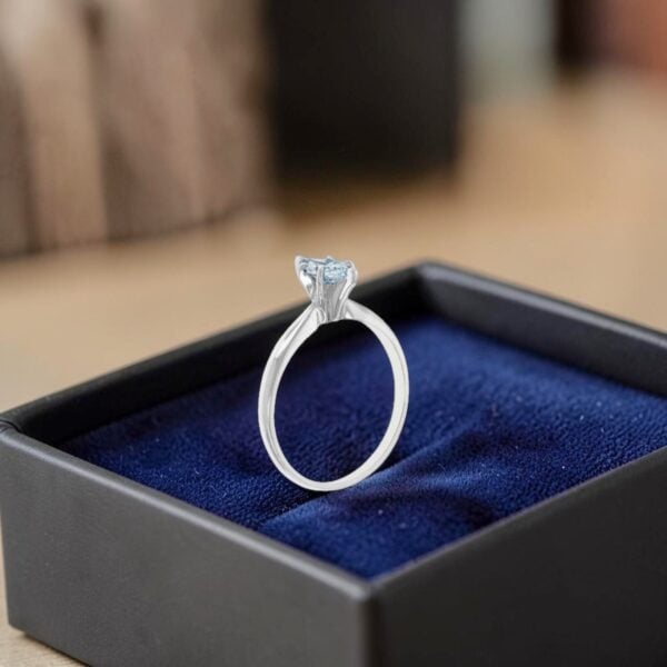 R-696 (5) 1/2 Cts GIA Certified Marquise Shape F/VS1 Diamond Solitaire Ring 14K White Gold