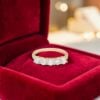 Classy 1 Cts Round Brilliant F/VS1 Diamonds Five-Stone Band Ring 18K Yellow Gold