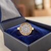 R-698 (5) Pavé 1.10 Cts Round Brilliant F/VS1 Diamonds Anniversary Ring In 14K Yellow Gold
