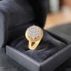 R-698 (6) Pavé 1.10 Cts Round Brilliant F/VS1 Diamonds Anniversary Ring In 14K Yellow Gold
