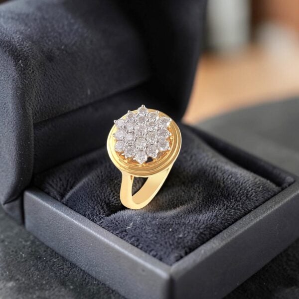 R-698 (6) Pavé 1.10 Cts Round Brilliant F/VS1 Diamonds Anniversary Ring In 14K Yellow Gold