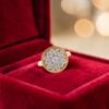 R-698 (7) Pavé 1.10 Cts Round Brilliant F/VS1 Diamonds Anniversary Ring In 14K Yellow Gold