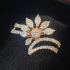 R-774 (1) Pave 1.30 Cts Marquise Round Shape Natural Diamonds Anniversary Ring In 14K Gold
