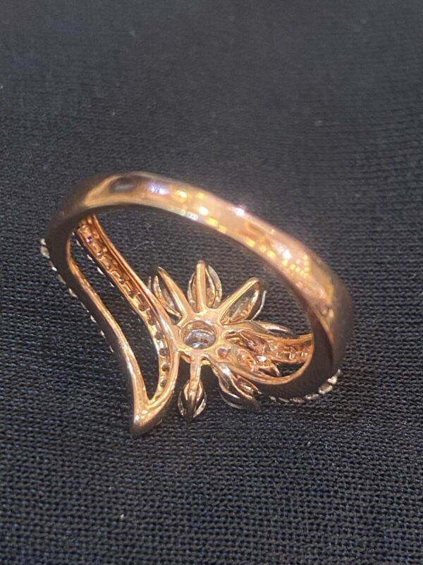 R-774 (12) Pave 1.30 Cts Marquise Round Shape Natural Diamonds Anniversary Ring In 14K Gold