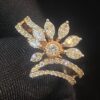 R-774 (7) Pave 1.30 Cts Marquise Round Shape Natural Diamonds Anniversary Ring In 14K Gold