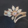R-774 (8) Pave 1.30 Cts Marquise Round Shape Natural Diamonds Anniversary Ring In 14K Gold