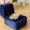 Pave 1.10 Cts Pear Round Shape F/VS1 Diamonds Floral Engagement Ring In 14K Gold
