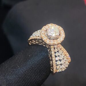 R-802 (1) Pave 1.65 Cts Round Brilliant Cut Diamonds Turkish Anniversary Ring In 14K Gold