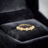 R-815-R (18) 0.80 Cts Round Brilliant F/VS1 Diamonds Opal Art Deco Band Ring In 18K Rose Gold
