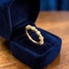 R-815-R (19) 0.80 Cts Round Brilliant F/VS1 Diamonds Opal Art Deco Band Ring In 18K Rose Gold