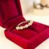 R-815-R (22) 0.80 Cts Round Brilliant F/VS1 Diamonds Opal Art Deco Band Ring In 18K Rose Gold