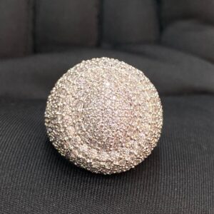 R-836 (1) Pave 13.75 Cts Round Brilliant Diamonds Iced Out Men's Wedding Ring In 14K Gold