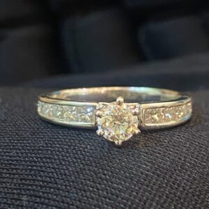 R-927 (1) 1.05 Cts Round Princess Shape Natural Diamonds Wedding Band Ring In 585 14K Gold