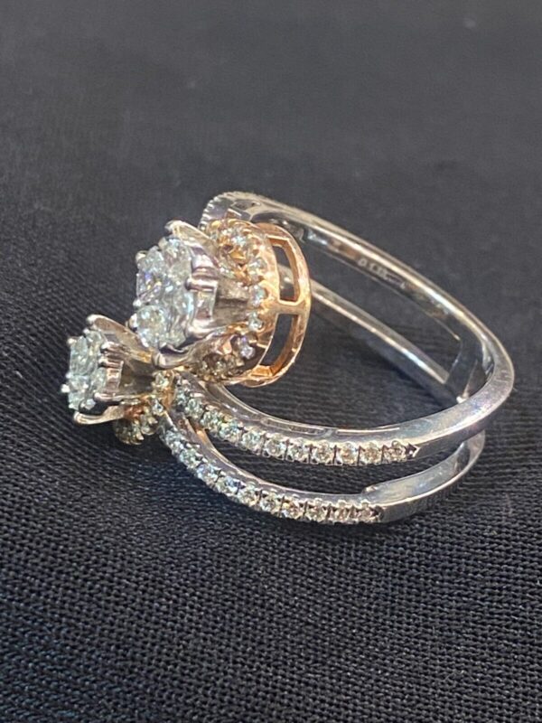 R-934 (11) Pave 1.28 Cts Round Marquise Princess Cut Diamonds Anniversary Ring In 14K Gold