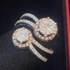 R-934 (2) Pave 1.28 Cts Round Marquise Princess Cut Diamonds Anniversary Ring In 14K Gold