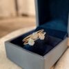 R-935 (23) Pave 0.60 Cts Round Brilliant F/VS1 Diamonds Cluster Engagement Ring In 14K Gold