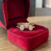 R-935 (24) Pave 0.60 Cts Round Brilliant F/VS1 Diamonds Cluster Engagement Ring In 14K Gold