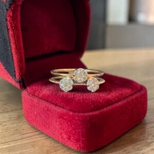 Pave 0.60 Cts Round Brilliant F/VS1 Diamonds Cluster Engagement Ring In 14K Gold