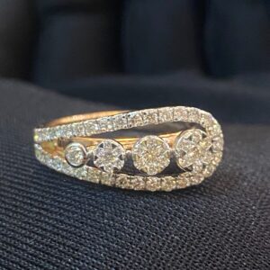R-939 (1) 0.80 Cts Round Brilliant Cut Diamonds 4-Stone Cluster Wedding Ring In 14K Gold