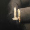 0.22 Cts Round Brilliant Cut Diamonds Juste Un Clou Unisex Nail Ring In 18K Gold