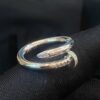 0.22 Cts Round Brilliant Cut Diamonds Juste Un Clou Unisex Nail Ring In 18K Gold