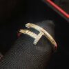 0.22 Cts Round Brilliant Cut Diamonds Juste Un Clou Unisex Nail Ring In 18K Gold