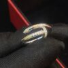 0.22 Cts Round Brilliant Cut Diamonds Juste Un Clou Unisex Nail Ring In 18K Gold