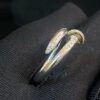 0.22 Cts Round Brilliant Cut Diamonds Juste Un Clou Unisex Nail Ring In 18K Gold