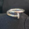 0.22 Cts Round Brilliant Cut Diamonds Juste Un Clou Unisex Nail Ring In 18K Gold