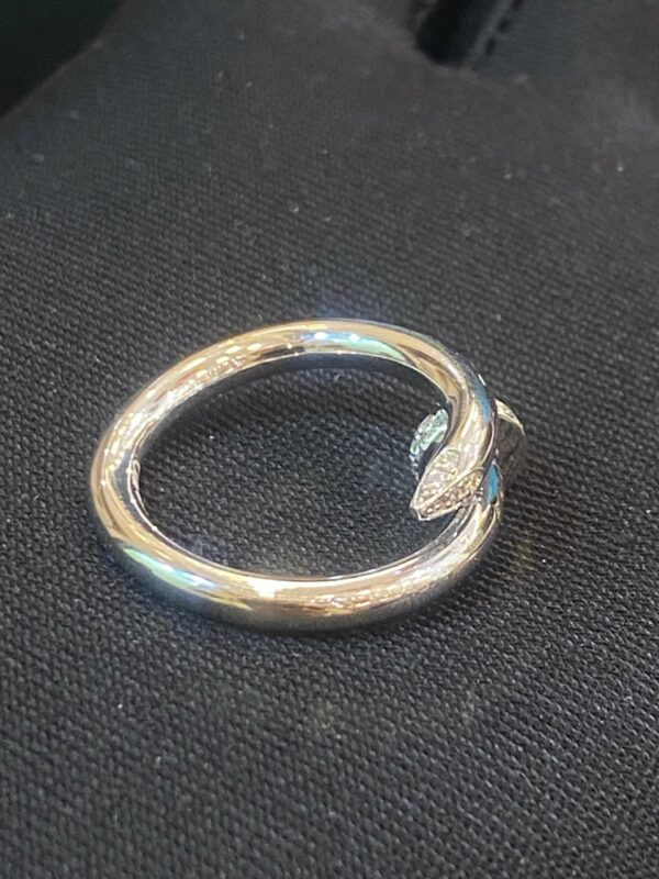 0.22 Cts Round Brilliant Cut Diamonds Juste Un Clou Unisex Nail Ring In 18K Gold