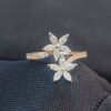 Stunning 0.95 Cts Marquise Round Cut Diamonds Engagement Bloom Ring In 14K Gold