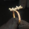 Stunning 0.95 Cts Marquise Round Cut Diamonds Engagement Bloom Ring In 14K Gold