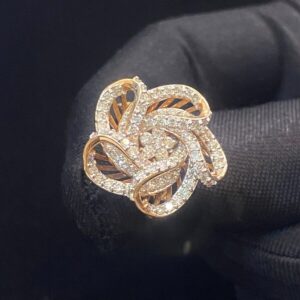 R-989 (1) Stunning 1.82 Cts Round Brilliant Cut Diamonds Engagement Swirl Ring In 14K Gold
