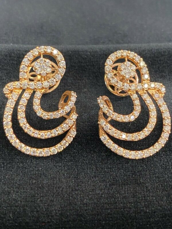 SD-E0580 (1) Stunning 1.79 Cts Round Brilliant Cut Natural Diamonds Stud Earrings In 14K Gold