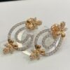 Pave 1.19 Cts Round Brilliant Cut Natural Diamonds Stud Earrings In 585 14K Gold