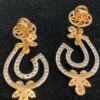 Pave 1.19 Cts Round Brilliant Cut Natural Diamonds Stud Earrings In 585 14K Gold