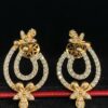 Pave 1.19 Cts Round Brilliant Cut Natural Diamonds Stud Earrings In 585 14K Gold