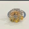 SD-R1465 (1) Pave 1.10 Cts Round Brilliant Cut Diamonds Floral Cocktail Ring In 750 18K Gold