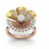 SD-R1465 (11) Pave 1.10 Cts Round Brilliant Cut Diamonds Floral Cocktail Ring In 750 18K Gold