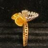 SD-R1465 (12) Pave 1.10 Cts Round Brilliant Cut Diamonds Floral Cocktail Ring In 750 18K Gold