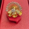 SD-R1465 (3) Pave 1.10 Cts Round Brilliant Cut Diamonds Floral Cocktail Ring In 750 18K Gold