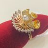 SD-R1465 (4) Pave 1.10 Cts Round Brilliant Cut Diamonds Floral Cocktail Ring In 750 18K Gold