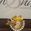 SD-R1465 (7) Pave 1.10 Cts Round Brilliant Cut Diamonds Floral Cocktail Ring In 750 18K Gold