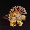 SD-R1465 (8) Pave 1.10 Cts Round Brilliant Cut Diamonds Floral Cocktail Ring In 750 18K Gold