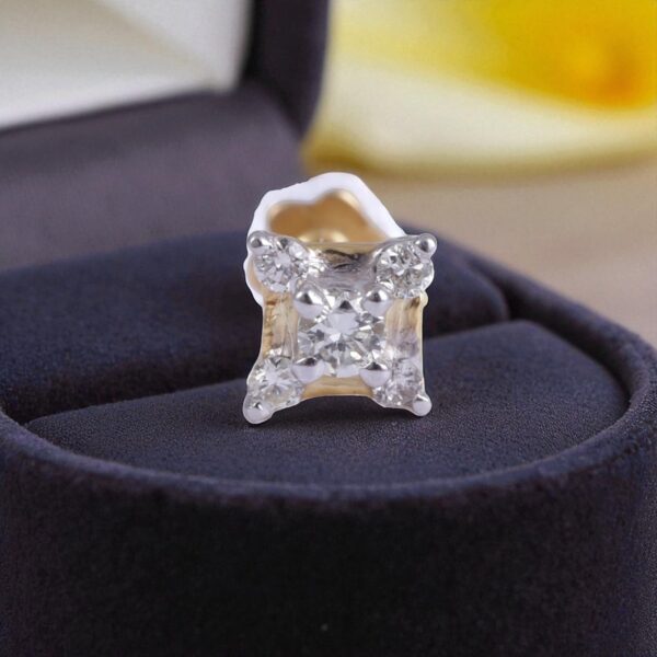 Z-065 (10) Dazzling 0.08 Cts Round Brilliant Cut Natural Diamonds Nose Stud 18K Yellow Gold