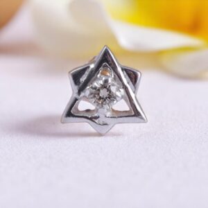 Classy 0.03 Carats Round Brilliant Cut Natural Diamond Nose Stud 18K Yellow Gold