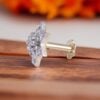 Z-068 (5) Pave 0.18 Cts Round Brilliant Cut Natural Diamonds Star Nose Stud 18K Yellow Gold
