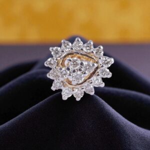 Z-069 (6) Elegant 0.22 Cts Round Brilliant Cut Natural Diamonds Nose Stud 18K Yellow Gold